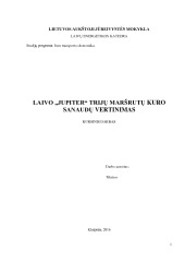 Laivo „Jupiter“ trijų maršrutų kuro sąnaudų vertinimas 1
