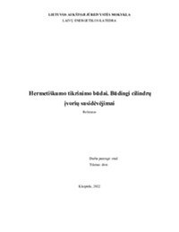 Hermetiškumo tikrinimo būdai Ivorės susidevėjimas 1