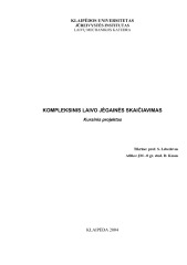 Kompleksinis laivo jėgainės skaičiavimas 1