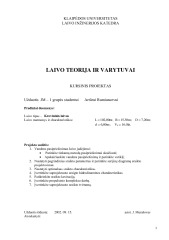 Laivo teorija ir varytuvai kursinis projektas 1