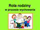 Rola rodziny w procesie wychowania