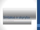 Sintaksė ir skyryba