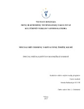 Specialybės terminų tarptautinių žodžių kilmė referatas 1