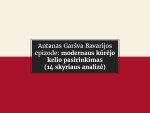 Antanas Garšva Bavarijos epizode: modernaus kūrėjo kelio pasirinkimas (14 skyriaus analizė) 1