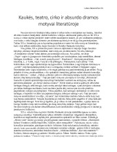 Kaukės, cirko, teatro ir absurdo dramos motyvai literatūroje 1
