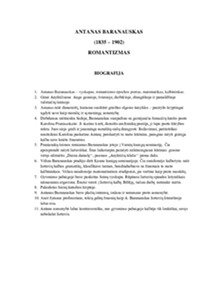Antanas Baranauskas biografija ir „Anykščių šilelis“ kontekstai 1