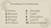 Svarbiausios vertybės 2