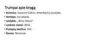 „Bado žaidynės“ knygos pristatymas Suzanne Collins 2