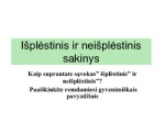 Išplėstinis ir neišplėstinis sakinys 1