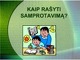 Kaip rašyti samprotavimą?