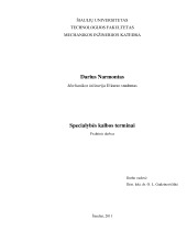 Specialybės kalbos terminai 1