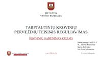 Tarptautinių krovinių pervežimų teisinis reguliavimas 1