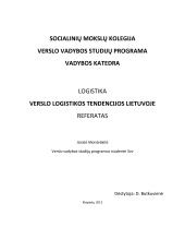 Verslo logistikos tendencijos Lietuvoje 1
