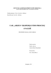 Ekspedijavimo procesų analizė Uab „Arijus“ 1