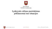 Lyderystės stiliaus pasirinkimas 1