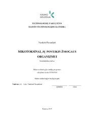 Mikotoksinai ir jų poveikis žmogaus organizmui 1