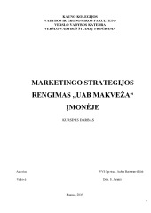 Marketingo strategijos rengimas įmonėje 1