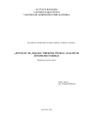 „Jonukas“ ir „Magija“ prekinių ženklų analizė ir žinomumo tyrimas 1