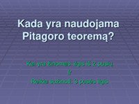 Pitagoro teoremos taikymas skaidrės 2