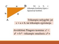 Atvirkštinė Pitagoro teorema ir trikampio nelygybė 3