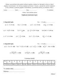 Nepilnosios kvadratinės lygtys 9 klasė 1