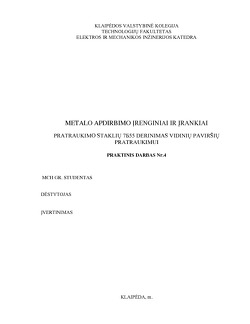 metalo apdirbimo namų darbas