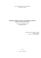 Hidrotechninės sistemos pagrindinių elementų hidrauliniai skaičiavimai 1