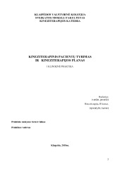 Kineziterapinis pacientų tyrimas ir gydymo planas 1