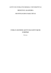 Sveikata ir fizinis aktyvumas Lietuvoje ir Europoje 1