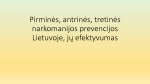 Pirminės, antrinės, tretinės narkomanijos prevencijos Lietuvoje, jų efektyvumas 1
