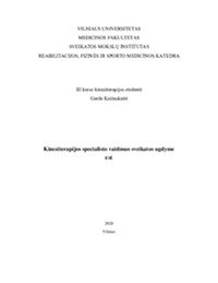 Kineziterapijos specialisto vaidmuo sveikatos ugdyme 1
