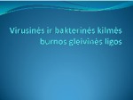 Virusinės ir bakterinės kilmės burnos gleivinės ligos 1