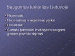 Saugomos teritorijos jų paskirtis ir kategorijos 2