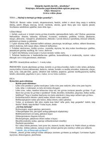 Darželio veiklos planas: Mažieji tyrinėtojai gyvūnijos pasaulyje 1