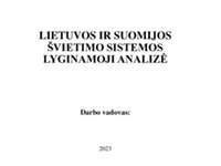 Lietuvos ir Suomijos švietimo sistemos 1