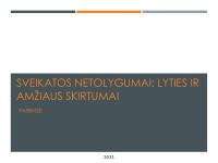 Sveikatos netolygumai: amžiaus ir lyties skirtumai 1
