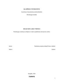 Reakcijos laiko tyrimai esant skirtingoms sąlygoms 1