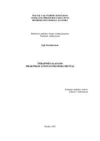 Terapinės slaugos praktikos ataskaita 1