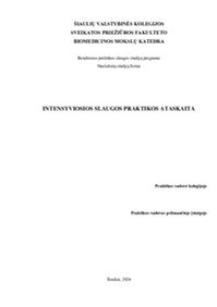 Intensyviosios slaugos praktika 1