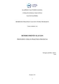 Bendruomenės slaugos profesinės veiklos praktikos projektas 1