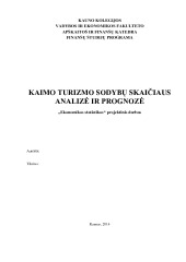 Kaimo turizmo sodybų skaičiaus analizė ir prognozė projektas 1