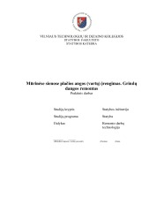 Mūrinėse sienose plačios angos (vartų) įrengimas. Grindų dangos remontas 1