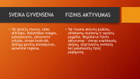 Sveika gyvensena ir fizinis aktyvumas prezentacija 2
