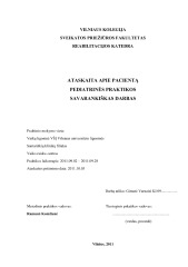 Pediatrinės praktikos ataskaita 1