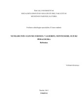 Netradicinės ugdymo formos: valdorfo, montessori, suzuki pedagogika 1