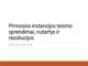 Pirmosios instancijos teismo sprendimai, nutartys ir rezoliucijos