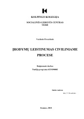 Įrodymų leistinumas civiliniame procese 1