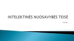 Intelektinės nuosavybės teisė 1