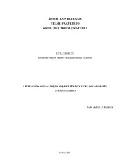 Lietuvos nacionalinių parkų kultūrinės veiklos galimybės 1