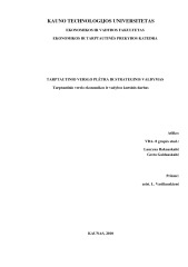 Tarptautinio verslo plėtra ir strateginis valdymas 1